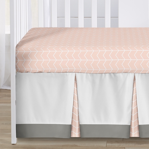 Elephant Grey and Blush Pink Collection 4 Piece Bumperless Crib Bedding - alt image 3