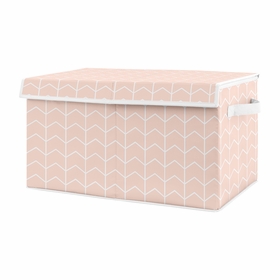 Elephant Grey And Blush Pink Collection Arrow Print Fabric Toy Bin Storage