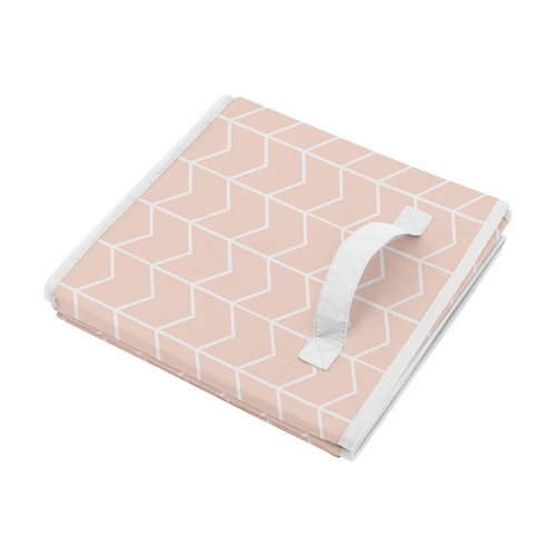 Elephant Grey And Blush Pink Collection Arrow Print Foldable Fabric Storage Bins - alt image 3