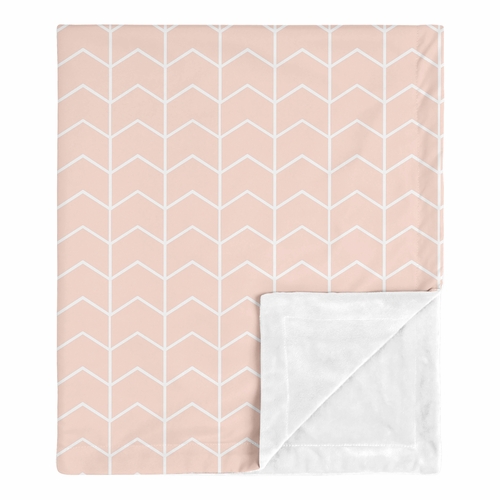 Elephant Grey And Blush Pink Collection Baby Blanket - Arrow Print