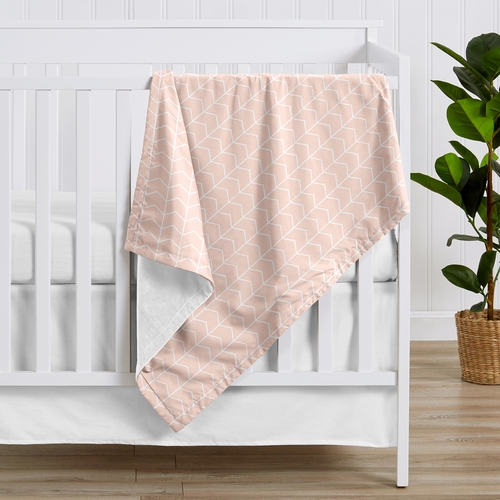 Elephant Grey And Blush Pink Collection Baby Blanket - Arrow Print - alt image 1