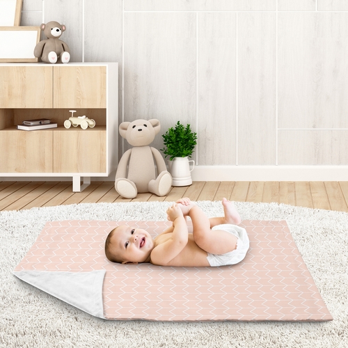 Elephant Grey And Blush Pink Collection Baby Blanket - Arrow Print - alt image 2