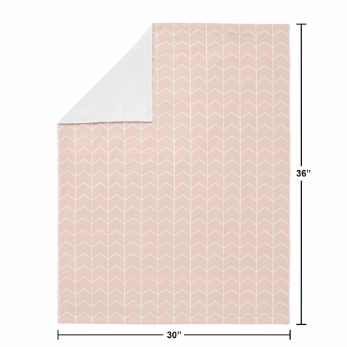 Elephant Grey And Blush Pink Collection Baby Blanket - Arrow Print - alt image 3