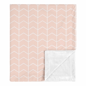 Elephant Grey And Blush Pink Collection Baby Blanket - Arrow Print