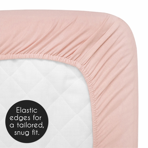 Elephant Grey and Blush Pink Collection Crib Sheet - Chevron Arrow Print - alt image 4