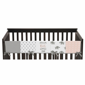 Elephant Grey and Blush Pink Collection Long Rail Guard Cover