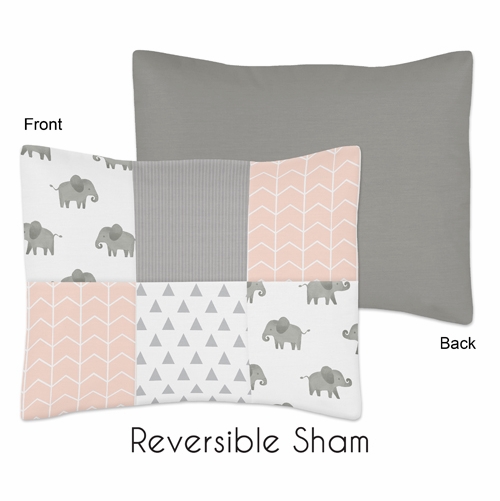 Elephant Grey and Blush Pink Collection Toddler Bedding - alt image 1