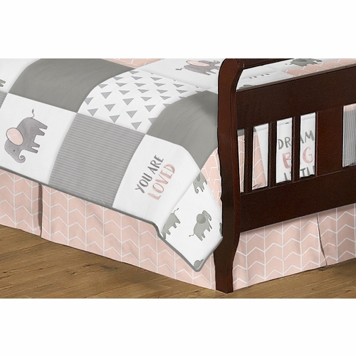 Elephant Grey and Blush Pink Collection Toddler Bedding - alt image 3