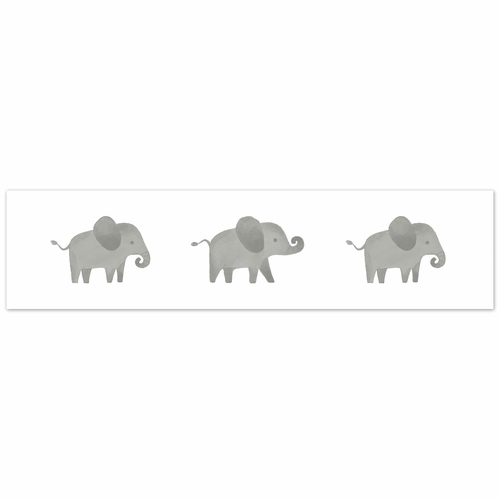 Elephant Grey and Blush Pink Collection Wallpaper Border - alt image 1