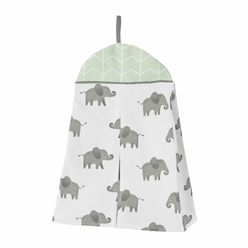Elephant Grey and Mint Collection 11 Piece Bumperless Crib Bedding - alt image 4