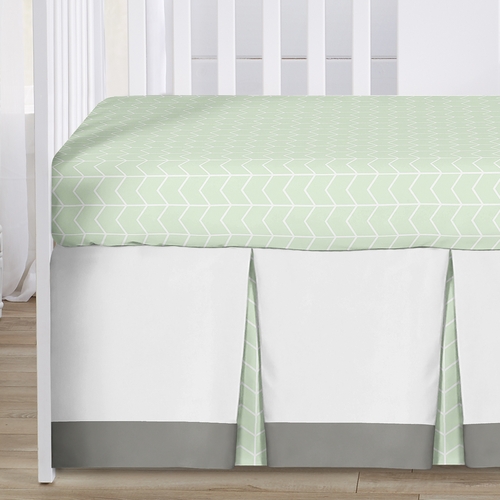 Elephant Grey and Mint Collection 4 Piece Bumperless Crib Bedding - alt image 3