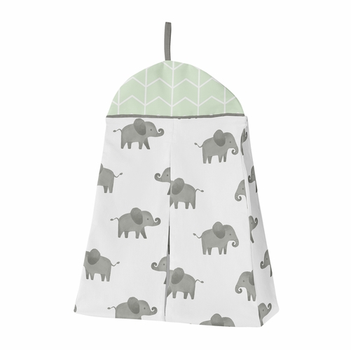 Elephant Grey and Mint Collection 4 Piece Bumperless Crib Bedding - alt image 4