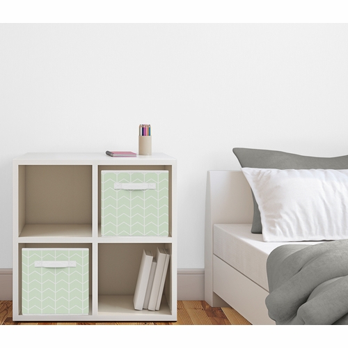Elephant Grey and Mint Collection Arrow Print Foldable Fabric Storage Bins - alt image 1
