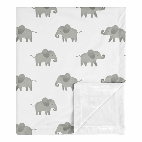Elephant Grey and Mint Collection Baby Blanket