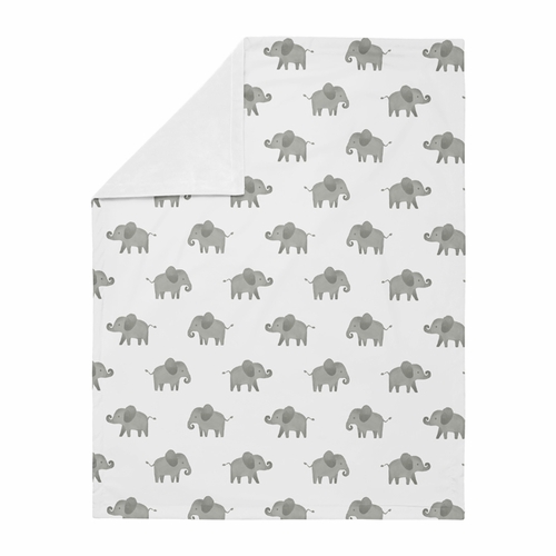 Elephant Grey and Mint Collection Baby Blanket - alt image 1