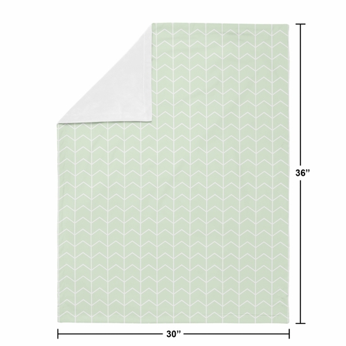 Elephant Grey And Mint Collection Baby Blanket - Arrow Print - alt image 3