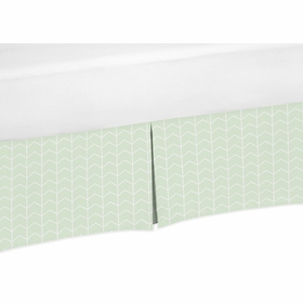 Elephant Grey and Mint Collection Chevron Arrow Crib Bed Skirt