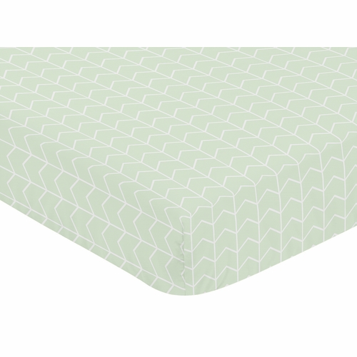 Elephant Grey and Mint Collection Crib Sheet - Chevron Arrow Print - alt image 2
