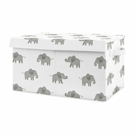 Elephant Grey and Mint Collection Fabric Toy Bin Storage