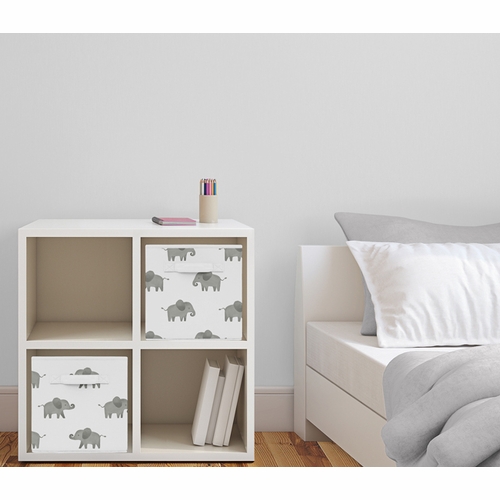Elephant Grey and Mint Collection Foldable Fabric Storage Bins - Set of 2 - alt image 1
