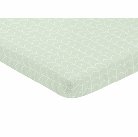Elephant Grey and Mint Collection Mini Crib Sheet - Chevron Arrow Print