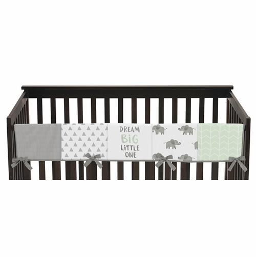 Elephant Grey and Mint Collection Patchwork Long Rail Guard Cover
