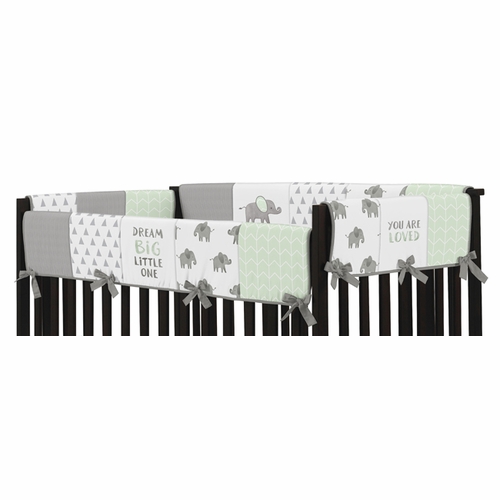 Elephant Grey and Mint Collection Patchwork Long Rail Guard Cover - alt image 1