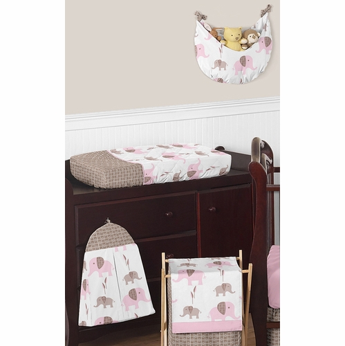 Elephant Pink 11 Piece Bumperless Crib Bedding Collection - alt image 1