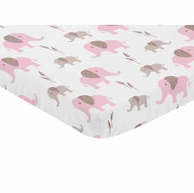 Elephant Pink Collection Mini Crib Sheet