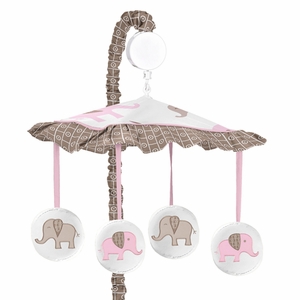 Elephant Pink Musical Mobile