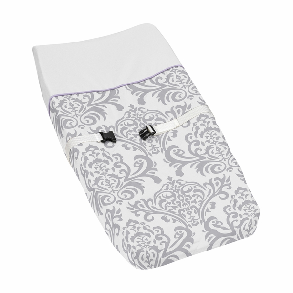 Elizabeth Lavender and Gray Collection Changing Pad Cover