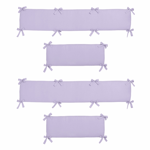Elizabeth Lavender and Gray Collection Crib Bumper Pad - alt image 1