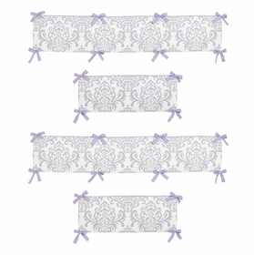 Elizabeth Lavender and Gray Collection Crib Bumper Pad