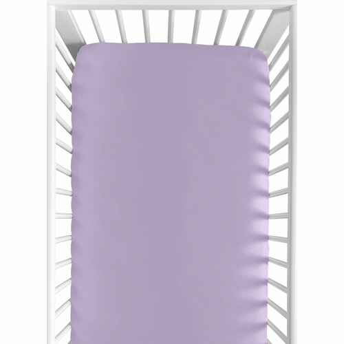 Elizabeth Lavender and Gray Collection Crib Sheet - Lavender