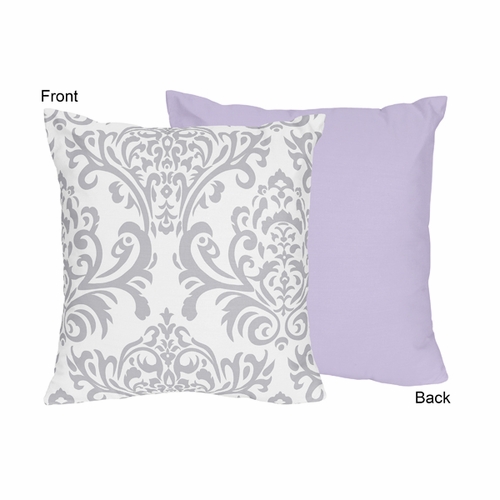 Elizabeth Lavender and Gray Collection Decorative Accent Throw Pillow