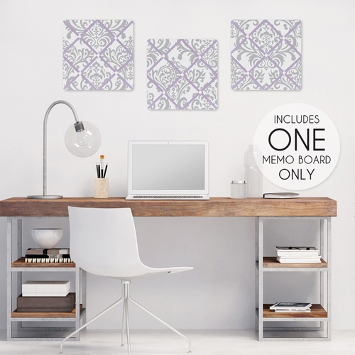 Elizabeth Lavender and Gray Collection Fabric Memo Board - alt image 1