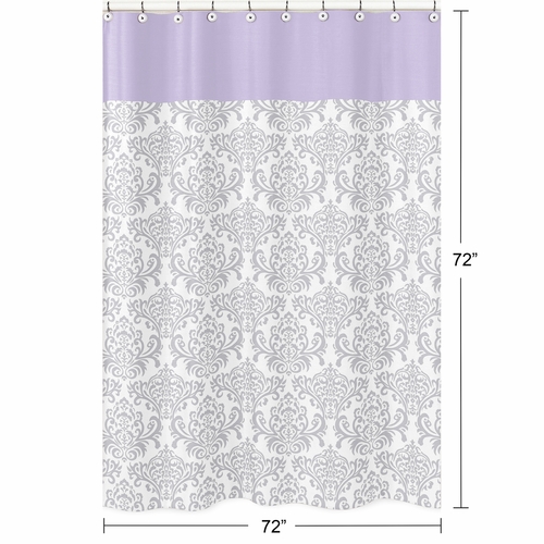 Elizabeth Lavender and Gray Collection Shower Curtain - alt image 4