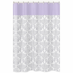 Elizabeth Lavender and Gray Collection Shower Curtain