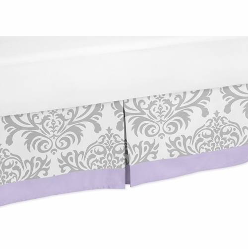 Elizabeth Lavender and Gray Collection Toddler Bed Skirt