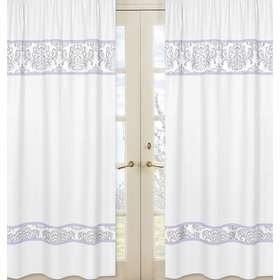 Elizabeth Lavender and Gray Collection Window Panels - Set of 2