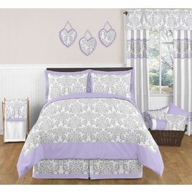 Elizabeth Lavender and Gray Full/Queen Bedding Collection