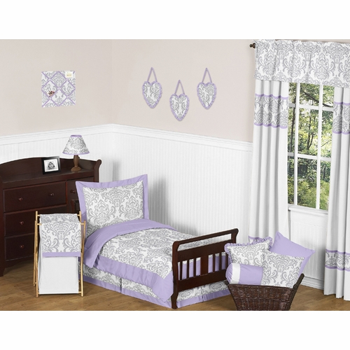Elizabeth Lavender and Gray Toddler Bedding Collection