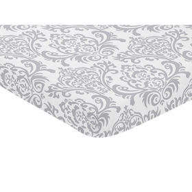 Elizabeth Pink and Gray Collection Mini Crib Sheet