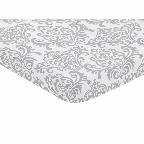 Elizabeth Pink and Gray Collection Mini Crib Sheet