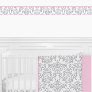 Elizabeth Pink and Gray Collection Wallpaper Border