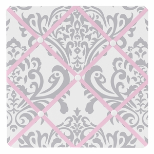Elizabeth Pink and Gray Fabric Memo Board
