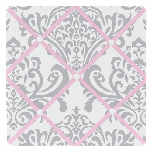 Elizabeth Pink and Gray Fabric Memo Board