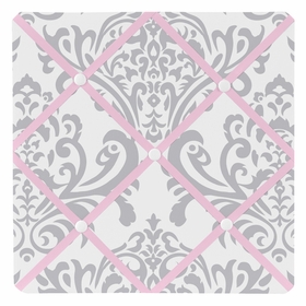 Elizabeth Pink and Gray Fabric Memo Board