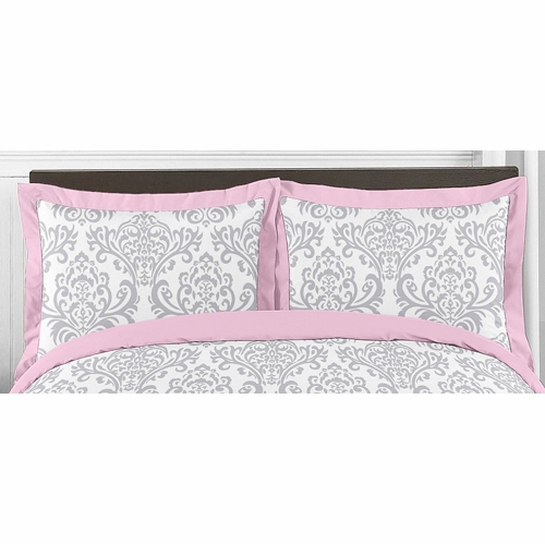 Elizabeth Pink and Gray Full/Queen Bedding Collection - alt image 1