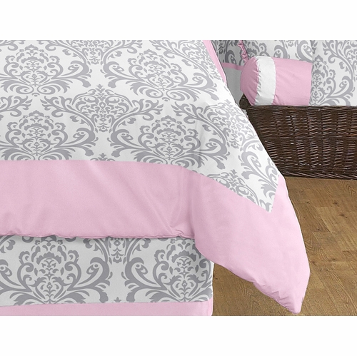 Elizabeth Pink and Gray Full/Queen Bedding Collection - alt image 2